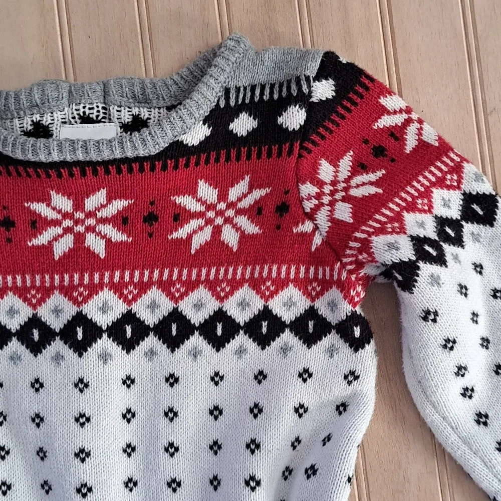Gymboree Toddler Fair Isle Sweater Dress Nordic Holiday Knit Cotton Ruffles